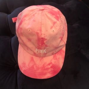 💗🧢 EUC• Victoria’s Secret PINK pink tie dye ball cap 💗🧢